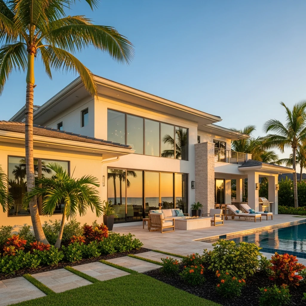 custom-home-southwest-florida-GnNCyq Modern custom home with tropical landscaping in Southwest Florida